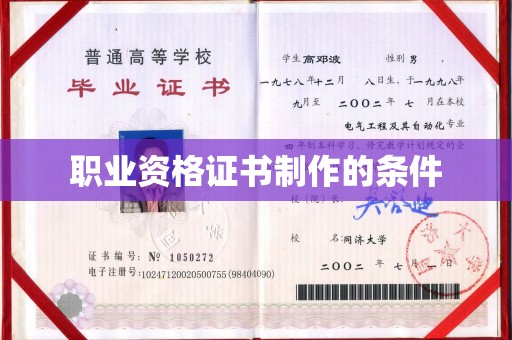 洪湖职业资格证书制作的条件